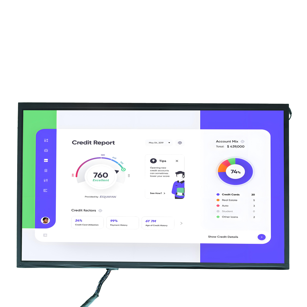 13.3 inch FHD screen for benchtop monitors
